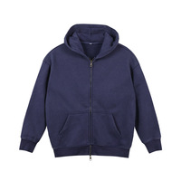 Sweat à capuche zippé en molleton délavé et vieilli, doublé polaire, 400G, teinture à la cire personnalisée, automne-hiver, coupe oversize, style vintage