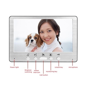 Yüksek çözünürlüklü 7 inç ekran binası ev güvenlik erişim kontrolü ile interkom sistemi çok birim görsel kapı zili - Product Image 4