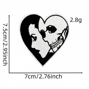 Parche Bordado Punk Terror Negro y Blanco para Ropa, Mochilas, Accesorios, Venta al por Mayor - Product Image 5