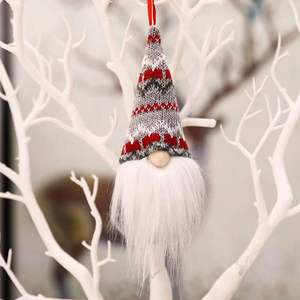 Adorno navideño de gnomos de peluche hechos a mano, decoración colgante para árbol, decoración navideña para el hogar - Product Image 1