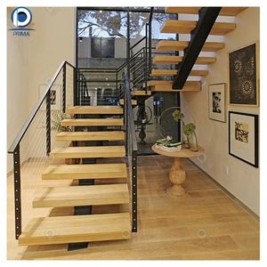 Escalera Flotante Moderna de Madera Prima, Escalera en Voladizo con Peldaños Abiertos - Product Image 6