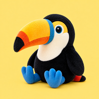 Peluche personnalisée Perroquet, Mascotte Oiseau Coloré en Peluche, Jouet Doux Personnalisé Mouette Toucan Perroquet, Cadeau de Marque Personnalisé