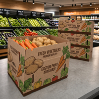 Boîte en carton ciré résistant à la glace pour l'emballage de fruits de mer, poissons et crevettes surgelés, destinée aux marchés de la pêche et à la livraison en chaîne du froid