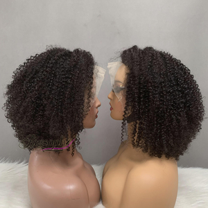 Perruques à boucles crépues 12A Grade 13x4, 12 pouces, cheveux humains doublement tirés, style de cheveux volumineux, quatre couleurs au choix - Product Image 2