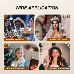 Nueva Tiara <span class=keywords><strong>de</strong></span> Novia, Corona, Accesorio para el Cabello, Ultra Elegante, con Cristales Blancos, Estilo Europeo, para Boda - Product Image 5