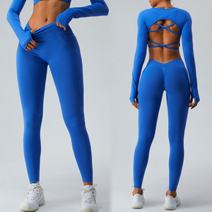 カスタムロゴブラジリアンワークアウトフィットネス & ジムウェアスクランチバットヨガパンツ、レディース新しいVバックカジュアルシームレスランニングレギンス - Product Image 4