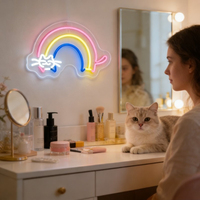 Enseigne néon arc-en-ciel pour chat Neonawall, lumière LED USB à intensité variable pour animalerie, café pour chats, boutique, vitrine, décoration murale