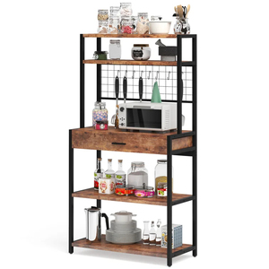 Armoire de rangement Vintage de cuisine bon marché, 5 couches de rangement en bois, Rack de boulangerie, Rack de <span class=keywords><strong>micro</strong></span>-ondes, étagère de cuisine - Product Image 2