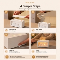 Humidificateur d'aromathérapie de table haut de gamme avec effet flamme, lampe de nuit Coucher de soleil en montagne, diffuseur de parfum 3D effet feu pour Spa, Hôtel et Bureau