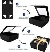Schwarze Geschenkbox mit Fenster, Geschenkboxen mit Magnetverschluss-Deckel, Geschenkboxen für Präsente, Niedliche Box, Luxuriös für Geschenkverpackungen