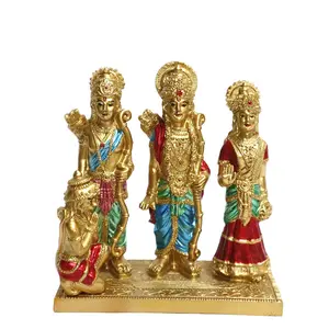 Religious Items Handmade Indian Mandir Diwali Decoration Resin Buddha Sculpture Hindu Gods Idol Resin Ram Laxman & Sita Statue