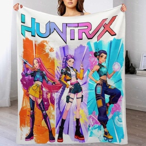 Nouvelle couverture personnalisée en microfibre avec dessin animé KPOP Demon Hunters, décoration de canapé pour la maison - Product Image 1