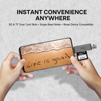 Lecteur de cartes SD TF USB C USB 3.0 double connecteur sans pilote, adaptateur de mémoire OTG en aluminium pour téléphone Android, ordinateur portable, PC, Windows 11