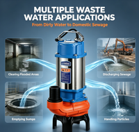 Pompe submersible électrique pour eaux usées en acier inoxydable 304 anti-corrosion avec poignée de transport 2 HP Débit de 8 m³/h