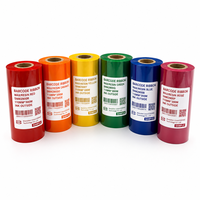 Pita Transfer Termal Resin Lilin Warna Merah Berkualitas Tinggi Tahan Lama 110mm*300m untuk Dekorasi Festival Liburan
