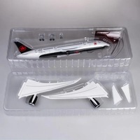 Modèle d'avion de simulation B787 de 43 cm, design noir Canada Airlines, avec lumières, train d'atterrissage et coffret cadeau