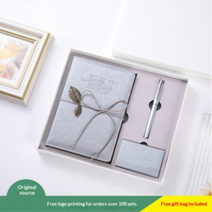 3 in 1 Exquisite Set of Cultural Creative Business <strong>Gifts</strong> Includes Notebook Card Holder with Logo <strong>Gift</strong> Box-for <strong>Teachers</strong> - Product Image 3