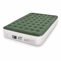 Matelas Gonflable Double avec Pompe AC Intégrée, PVC Floqué, Rehaussé 40cm, Portable pour Maison, Camping, Hôtel, OEM