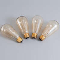 Ampoules Edison personnalisées 25W 40W 60W ST64 avec verre ambré, filament de tungstène, culot E26 E27 B22, 240V, laiton, personnalisables ODM/OEM