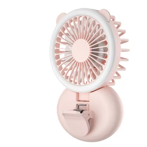 Ventilateur portable à clip, ventilateur pliable lumineux avec anneau lumineux, pour la maison, l'extérieur, les voyages, la voiture, mini ventilateur rechargeable pour téléphone - Product Image 3