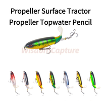 Leurre de pêche imprimé en plastique rigide, imitation de poisson, pour eau salée et eau douce, pêche à la carpe en lac, rivière, ruisseau, surface, trolling, avec hélice