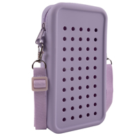 Pochette Téléphone en Silicone Sac Bandoulière Idéal Cadeau Promotionnel de Détail avec Breloques Décoratives DIY Fermeture Éclair Sangle Réglable Multi-Couleurs