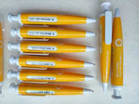 Bolígrafo Promocional Personalizado con Logotipo, 6 Ventanas Giratorias para Mensajes, Tinta Negra, Punta de Plástico de 1.0 mm, para Uso en Oficina y Escuela