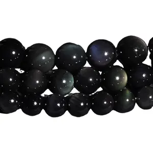 Fashion AAA Grade Natural Rainbow Obsidian Round Beads Natural Stone Beads For DIY Bracelets Jewelry