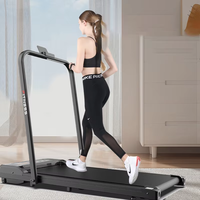 Tapis de marche électrique intelligent pliable avec moteur 2HP, vitesse maximale 8 km/h, charge maximale 220 lbs, écran LED, équipement de fitness pour la maison