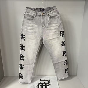 Jeans de Luxe Homme de Qualité Supérieure, Motif Graffiti Dessiné à la Main, Coupe Décontractée, Style Vintage EMOTIONS - Product Image 2