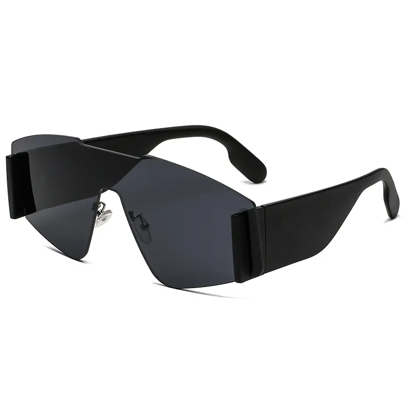 New Stylish One-piece Large Frame Sunglasses Anti Uv Shades Lunettes De Soleil Brand Designer Sun Glasses For Women Men