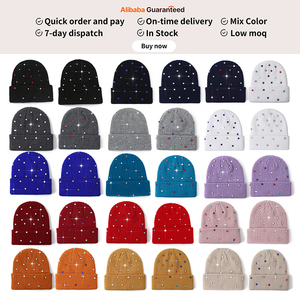 Aung Crown Y2k <span class=keywords><strong>Bonnet</strong></span> à Revers <span class=keywords><strong>Tricot</strong></span>é de Haute Qualité, <span class=keywords><strong>Bonnet</strong></span> en Strass Colorés Personnalisés pour Usage Quotidien - Product Image 3