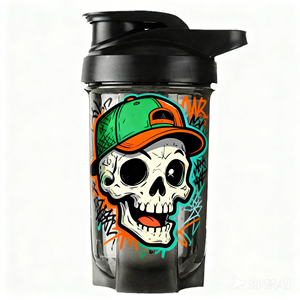 Bouteille <span class=keywords><strong>Sport</strong></span> Personnalisée 500ml en PP sans BPA avec Boisson Directe et Mélangeur, Couvercle pour Salle de <span class=keywords><strong>Sport</strong></span>, Fitness et Activités Sportives - Product Image 1