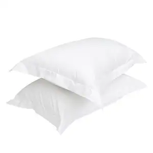 Hotel White Plain Pillowcase 100% Cotton 300TC Satin Fabric Pillowcover Customized Hotel Bed Linen