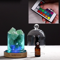 Diffuseur d'huiles essentielles en pierre de cristal naturel aromathérapie de guérison lampe au sel de l'himalaya parfum brûleur d'arôme pour la décoration de la maison