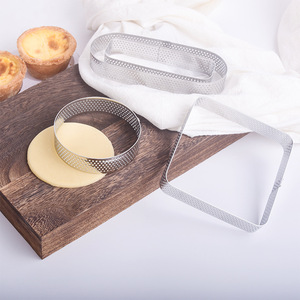 304 Stainless Steel Baking Tart Ring Square Oval Round Cake Mold With Holes For Cheesecake Mousse Dessert Making Tools - Product Image 1