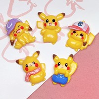 Breloques en résine mignonnes de style dessin animé Pokémon pour remplissage de slime, maison de poupée, artisanat DIY, coque de téléphone, frigo, pince à cheveux