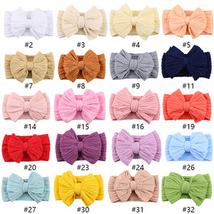 Nouveau Bandeau pour Cheveux Enfant Style Européen-Américain, en Nylon Spandex Extensible Jacquard Fait Main, Emballage en Gros, Nœud Papillon Surdimensionné - Product Image 1