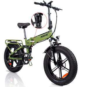 Bicicleta Eléctrica Plegable PASELEC PX6 de 20 Pulgadas, Motor sin Escobillas, Batería de Litio de 48V 12Ah, Suspensión Completa, Neumáticos Anchos - Product Image 1