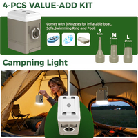 Matelas Gonflable Portable avec Pompe Intégrée pour Camping, Pliable, Résistant à l'Eau, Anti-Fuite, Dessus Floqué, Idéal Glamping, Chambre d'Invité, Entrepôt