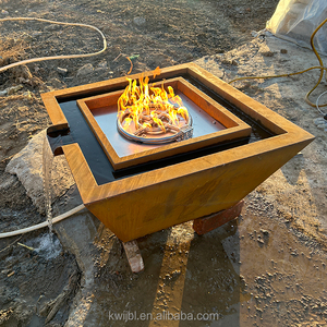 Fontaines à <span class=keywords><strong>eau</strong></span> <span class=keywords><strong>et</strong></span> à <span class=keywords><strong>feu</strong></span> contemporaines modernes à gaz en acier Corten - Product Image 2