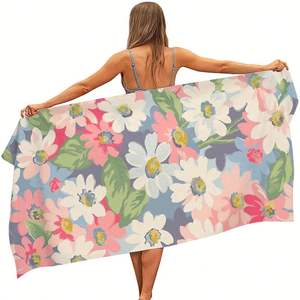 Nouvelle serviette de plage de sable d'été personnalisée Serviette de villégiature en microfibre à impression numérique pour piscine en bord de mer Serviette en microfibre à sublimation imprimée - Product Image 1