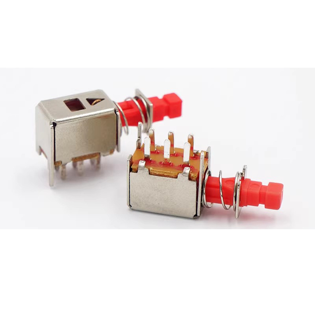 PS-22F02 Self-locking Button Six-pin Locking Audio Power Amplifier Power Switch PS-22F03 Unlocked Push-button Switch