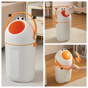 Sanbei tempat sampah plastik 16L, keranjang sampah bayi popok tempat sampah dengan penutup Putar - Product Image 6