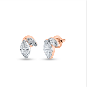 Boucles d'oreilles en diamant de taille marquise de qualité supérieure conçues pour la mode haut de gamme avec un attrait luxueux de l'Inde - Product Image 1