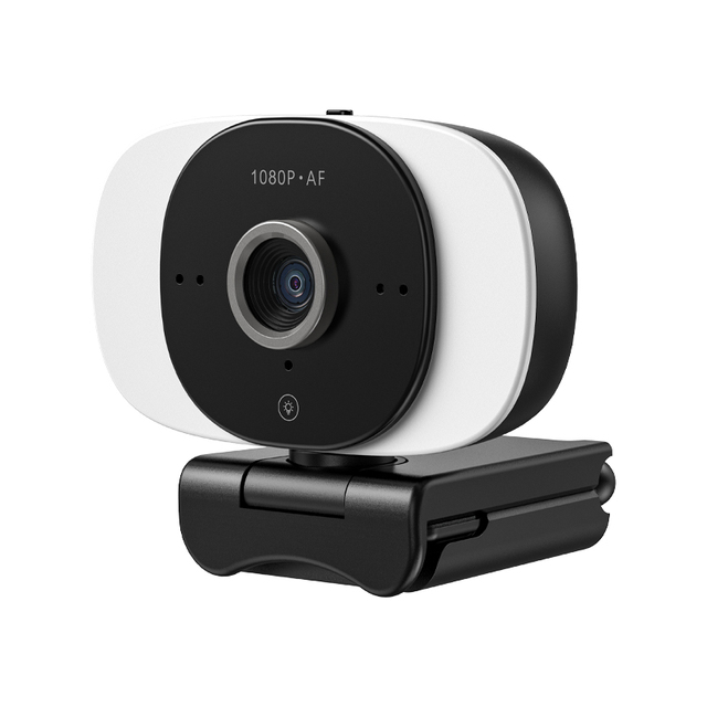 Auto Focus Adjustable Ring Light Wide View Live Streaming 1080p 60fps HD Privacy Cover USB Camera CMOS Sensor Nightshot