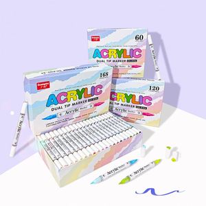 Juego de Rotuladores de Doble Punta, 120 Colores, Fáciles de Usar, para Graffiti, Tinta, Pintura Acrílica, Punta de Pincel Oblicua, Permanente, para Escribir en CD - Product Image 1