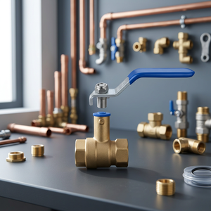 Vanne à boisseau sphérique en acier inoxydable NPT avec poignée bleue pour eau à température normale, actionnée par solénoïde, 200 psi, joint en PTFE - Product Image 2