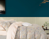 Parures de lit imprimées en coton de qualité hôtelière, ensembles de literie de luxe imprimés, draps plats imprimés doux 200TC 300TC