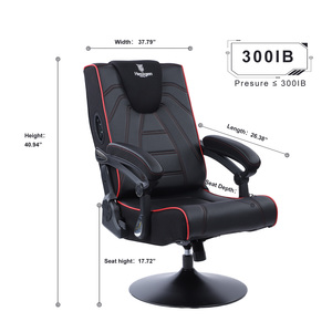 VANBOW 20-1017 <span class=keywords><strong>Fauteuil</strong></span> <span class=keywords><strong>de</strong></span> <span class=keywords><strong>jeu</strong></span> pour ordinateur <span class=keywords><strong>de</strong></span> direction en cuir avec haut-parleur pliable et audio pour Rockstar Rockers - Product Image 3